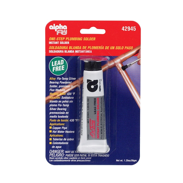 Alpha Metals Alpha Fry 1.3 oz Lead-Free Plumbing Solder Silver-Bearing Alloy 1 pc 42945 - main